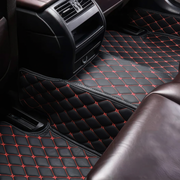 Black Red Stitching Custom Heavy Duty, Universal Fit Floor Mats for Cars, SUVs, and Trucks
